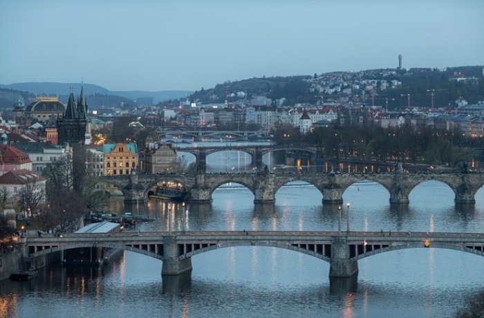 Clean city streets of prague